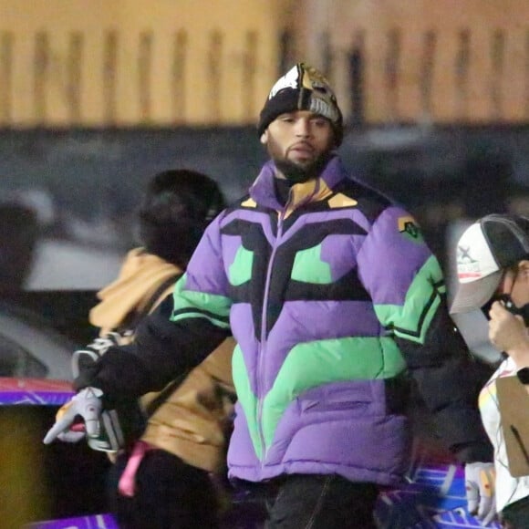 Chris Brown sur le tournage de son dernier clip vidéo à Los Angeles 