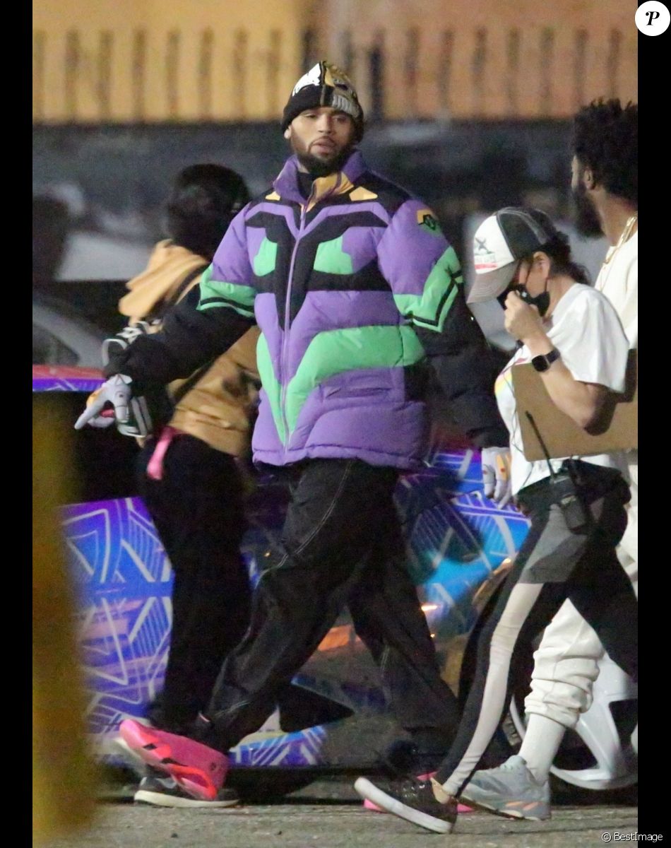 Chris Brown sur le tournage de son dernier clip vidéo à Los Angeles
