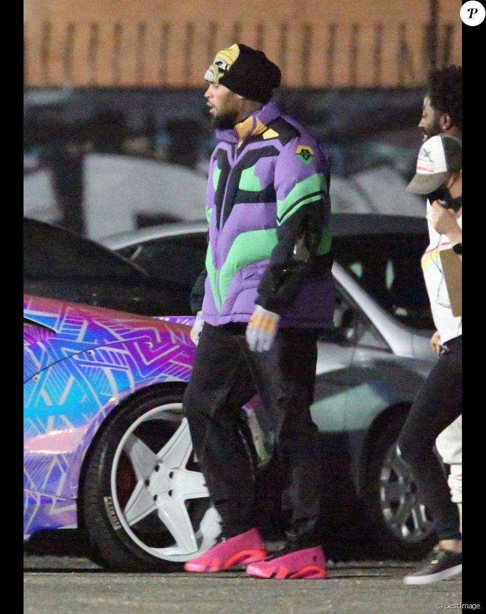 Chris Brown sur le tournage de son dernier clip vidéo à Los Angeles le 3 novembre 2011