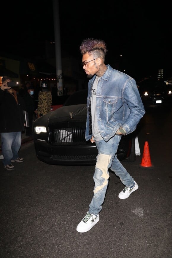 Chris Brown - Arrivée des people à la soirée de lancement de la nouvelle marque de tequila de Kendall Jenner 818 au restaurant "The Nice Guy" à Los Angeles le 21 mai 2021. 