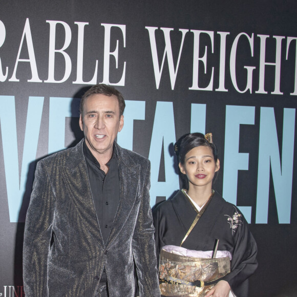 Nicolas Cage et Riko Shibata à la première du film "The Unbearable Weight of Massive Talent" à New York, le 10 avril 2022. © Ron Adar/SOPA Images via Zuma Press/Bestimage