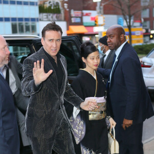Nicolas Cage et sa femme Riko Shibata - Arrivées à la projection du film "The Unbearable Weight of Massive Talent" à New York le 10 avril 2022. 