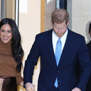 Meghan Markle et le prince Harry en visite à la Canada House à Londres, le 7 janvier 2020.