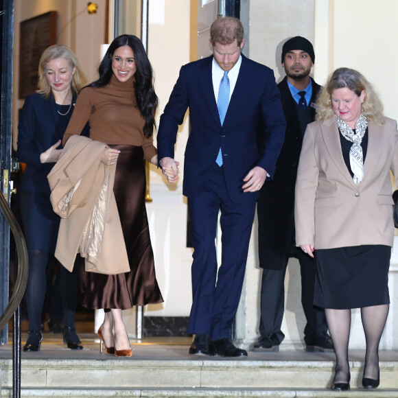 Meghan Markle et le prince Harry en visite à la Canada House à Londres, le 7 janvier 2020.
