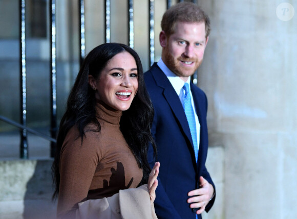 Le prince Harry, duc de Sussex, et Meghan Markle, duchesse de Sussex, en visite à la Canada House à Londres le 7 janvier 2020. 