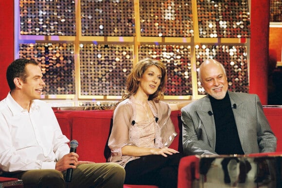 Garou, Céline Dion et son mari René Angelil - Enregistrement de l'émission "Vivement Dimanche" avec C.Dion comme invitée. Le 18 mars 2002 © Patrick Carpentier / Bestimage 