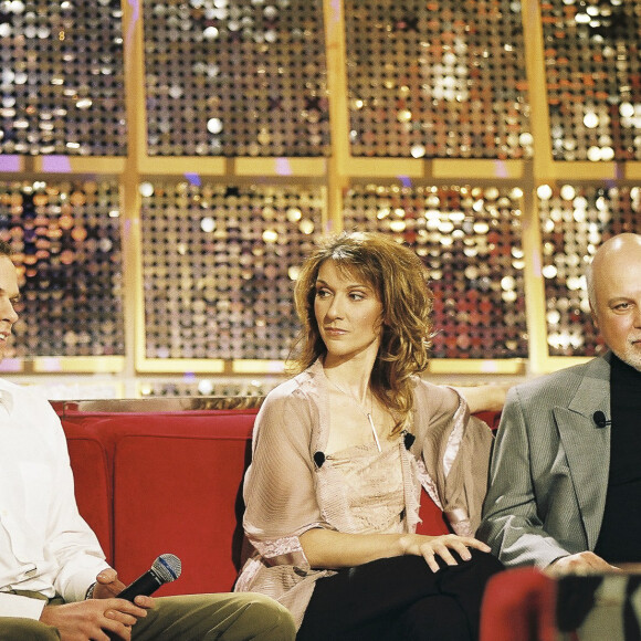 Garou, Céline Dion et son mari René Angelil - Enregistrement de l'émission "Vivement Dimanche" avec C.Dion comme invitée. Le 18 mars 2002 © Patrick Carpentier / Bestimage 