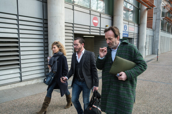 Les avocats de Cédric Jubillar, Alexandre Martin, Jean-Baptiste Alary et Emmanuelle Franck arrivant au tribunal de Toulouse le 11 février 2022