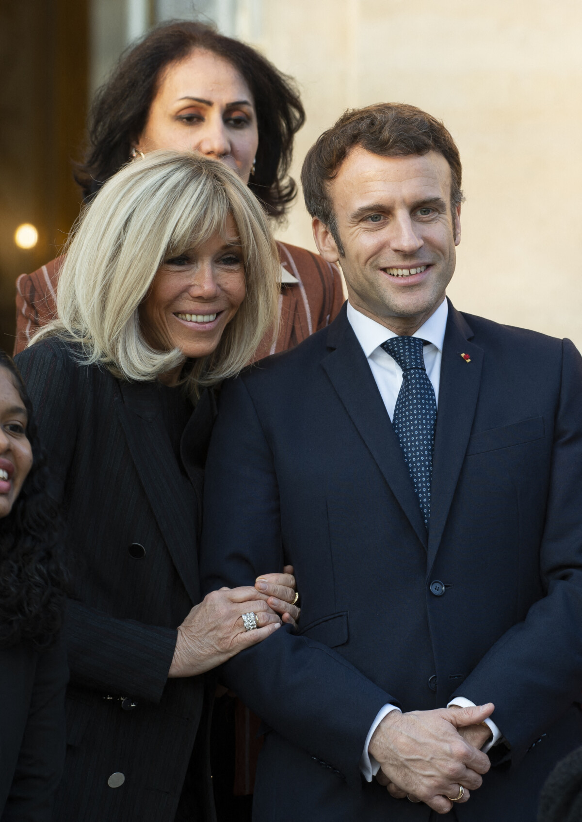 Photo : Le président de la République française, Emmanuel Macron et sa ...