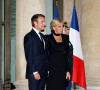 Emmanuel Macron et sa femme Brigitte Macron - Dîner d'Etat au Palais de l'Elysée en l'honneur de M. Aoun (Président de la République Libanaise) à Paris, le 25 septembre 2017