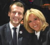 Le président de la République française Emmanuel Macron et sa femme la Première Dame Brigitte Macron lors du 34ème dîner du Conseil représentatif des institutions juives de France (CRIF) au Carrousel du Louvre à Paris, FRance, le 20 février 2019