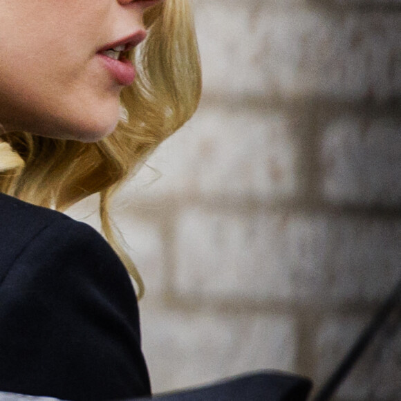 L'actrice Amber Heard arrive au tribunal de Fairfax, Virginie, le 18 avril 2022, où elle est en procès avec son ex-mari, Johnny Depp. Photo by Samuel Corum/CNP/ABACAPRESS.COM