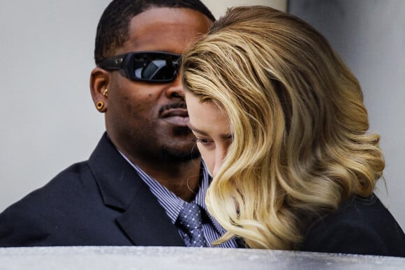L'actrice Amber Heard arrive au tribunal de Fairfax, Virginie, le 18 avril 2022, où elle est en procès avec son ex-mari, Johnny Depp. Photo by Samuel Corum/CNP/ABACAPRESS.COM