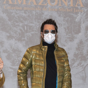 Exclusif - Jean-Michel Jarre lors de l'inauguration de l'exposition "Amazonia" du photographe Sebastiao.Salgado accompagnée d'une création sonore de Jean-Michel.Jarre à la Philharmonie de Paris le 18 mai 2021. © Pierre Perusseau / Bestimage
