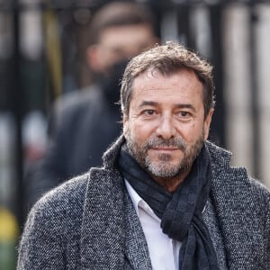 Bernard Montiel - Obsèques de Jean-Pierre Pernaut en la Basilique Sainte-Clotilde à Paris, France, le 9 mars 2022. © Aurelien Morissard/Panoramic/Bestimage