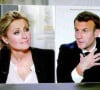 Capture d'écrna - Interview télévisée du président de la république, Emmanuel Macron par les journalistes Anne- Sophie Lapix (France Televisions) et Gilles Bouleau (TF1), au palais de l'Elysée, Paris, le 14 octobre 2020
