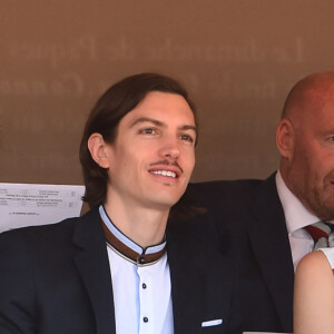 Jazmin Grace Grimaldi (la fille du prince Albert II de Monaco) et son compagnon Ian Mellencamp en tribune lors du Rolex Monte-Carlo Masters 2018 à Roquebrune Cap Martin le 19 avril 2018. © Bruno Bebert / Bestimage 