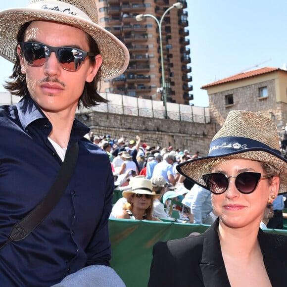 Jazmin Grace Grimaldi ( la fille du prince Albert II de Monaco) et son compagnon Ian Mellencamp assistent au Rolex Monte Carlo Masters 2018 de tennis, au Monte Carlo Country Club à Roquebrune Cap Martin le 18 avril 2018. © Bruno Bebert / Bestimage 