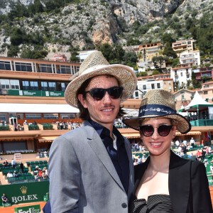 Jazmin Grace Grimaldi ( la fille du prince Albert II de Monaco) et son compagnon Ian Mellencamp assistent au Rolex Monte Carlo Masters 2018 de tennis, au Monte Carlo Country Club à Roquebrune Cap Martin le 18 avril 2018. © Bruno Bebert / Bestimage 