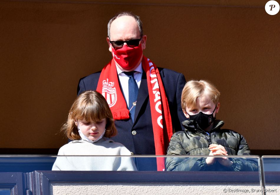 Le prince Albert II de Monaco et ses enfants, la princesse Gabriella et le prince héréditaire