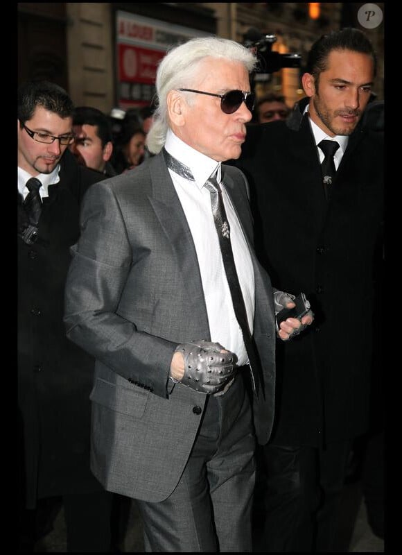 Karl Lagerfeld au défilé Chanel Haute-Couture le 26 janvier 2010