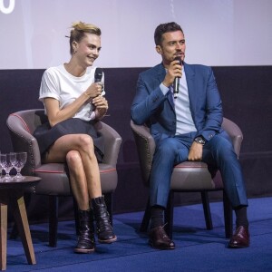 Orlando Bloom et Cara Delevingne lors de la première de la série Amazon Prime Video "Carnival Row" à Londres, le 28 août 2019.