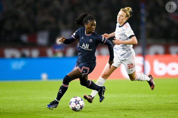 Aminata Diallo (PSG) - Match de quart de finale retour de la Ligue des champions féminine de l'UEFA 2021-2022 "PSG - Bayern Munich (2-2)" au Parc des Princes à Paris, le 30 mars 2022.