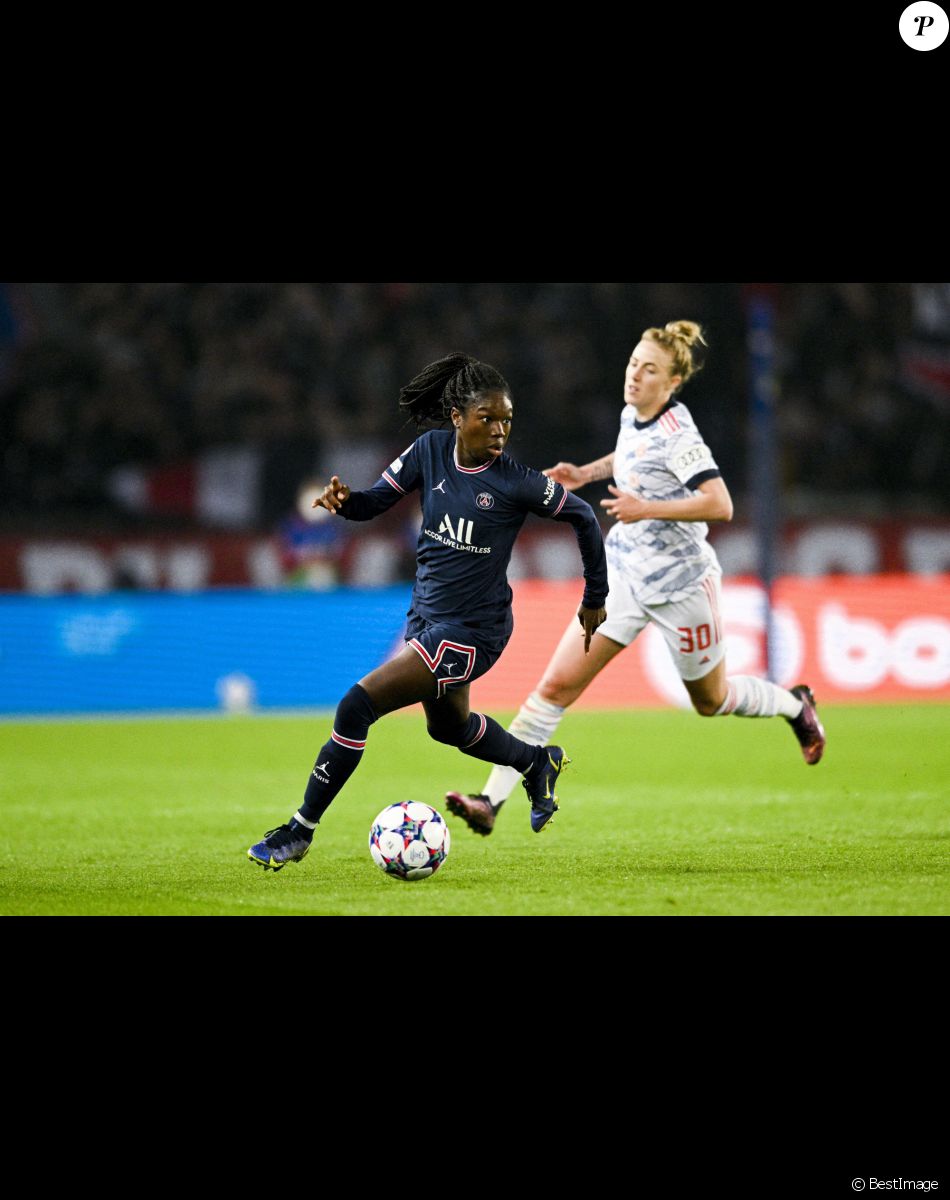Aminata Diallo (PSG) - Match de quart de finale retour de la Ligue des champions féminine de l'UEFA 2021-2022 "PSG - Bayern Munich (2-2)" au Parc des Princes à Paris, le 30 mars 2022.