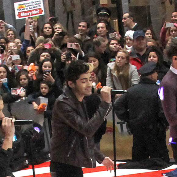 Niall Horan, Zayn Malik, Liam Payne, Harry Styles, Louis Tomlinson - Le groupe One Direction sur le plateau du Today Show a New York. 