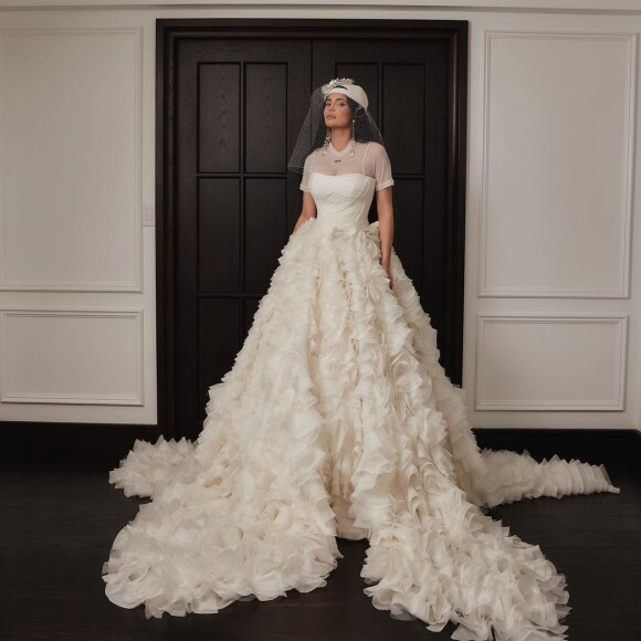 Kylie Jenner, mariée d'honneur qui rend hommage à Virgil Abloh, designer disparu en novembre dernier à l'âge de 41 ans, lors du Met Gala 2022, à New York.