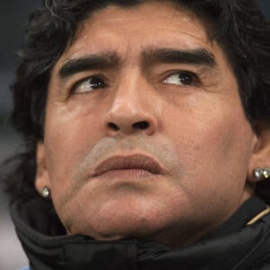 Diego Maradona, entraineur de l'Argentine lors du match Argentine / Allemagne le 3 juillet 2010. © Imago / Panoramic / Bestimage