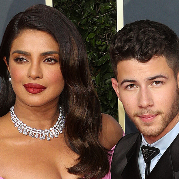 Priyanka Chopra et son mari Nick Jonas - Photocall de la 77ème cérémonie annuelle des Golden Globe Awards au Beverly Hilton Hotel à Los Angeles, le 5 janvier 2020. 