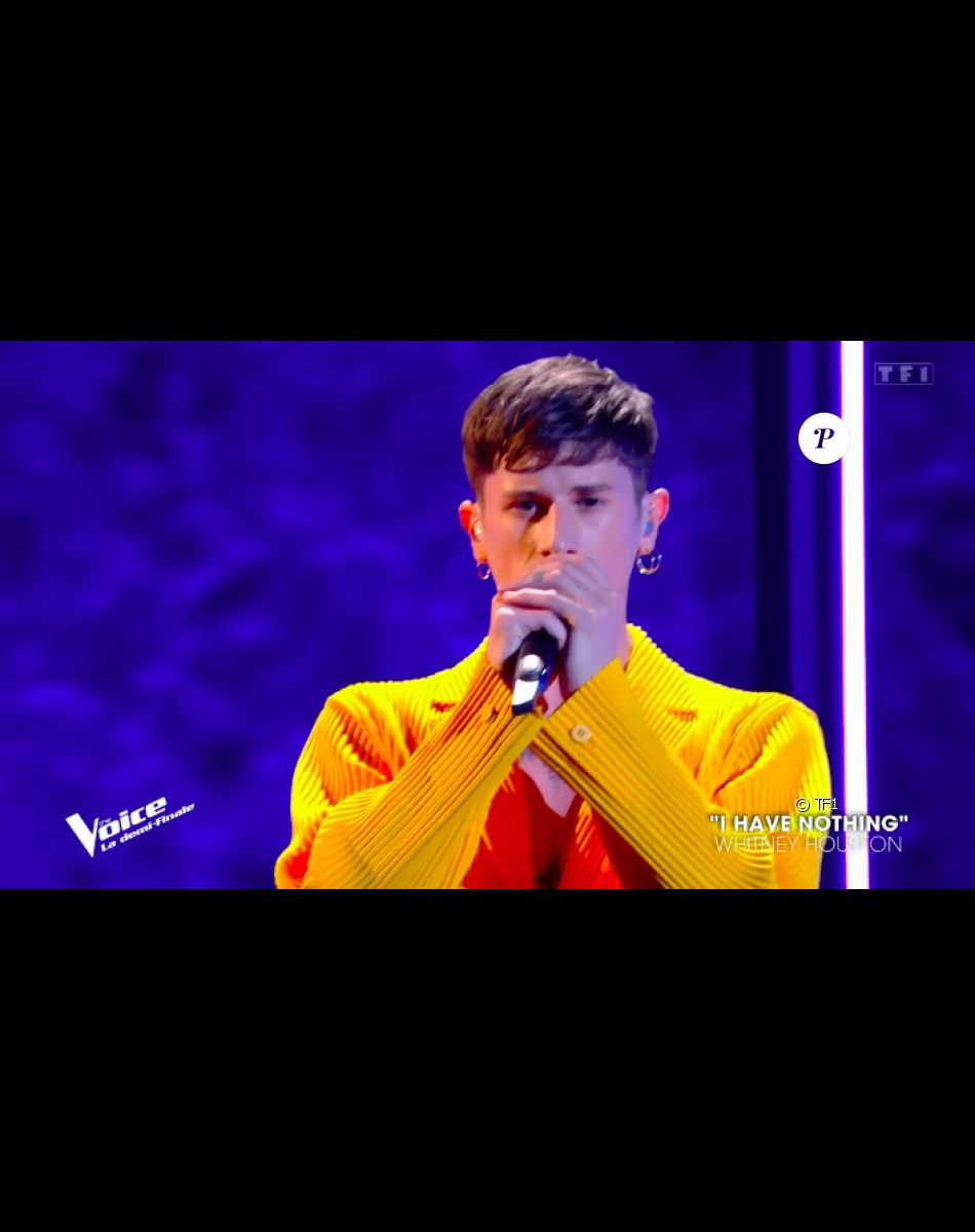 Doryan Ben de l'équipe d'Amel Bent dans The Voice 2022 ce 14 mai 2022. Il interprète I Have Nothing de Whitney Houston
