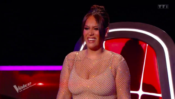 La coach Amel Bent lors des demi-finales de The Voice sur TF1, étincelante !