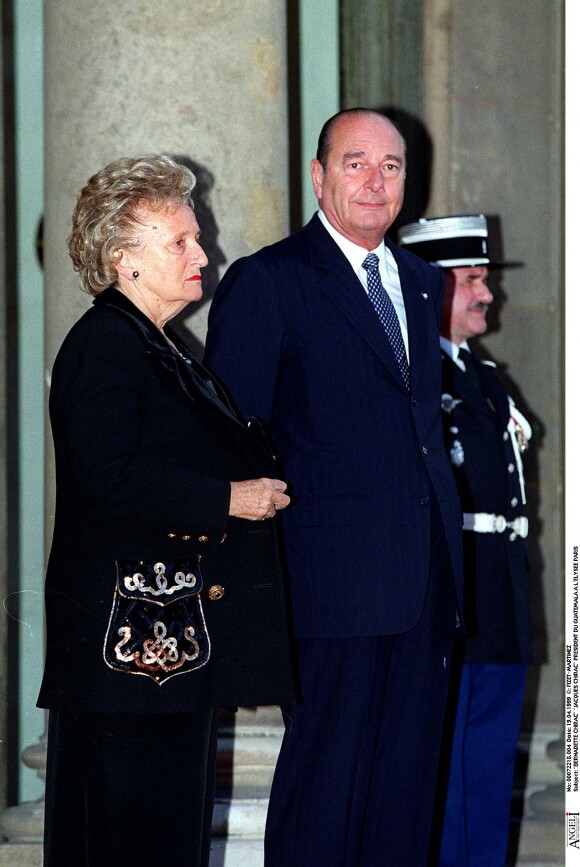 Jacques et Bernadette Chirac - Visite du président du Guatémala à Paris en 1999