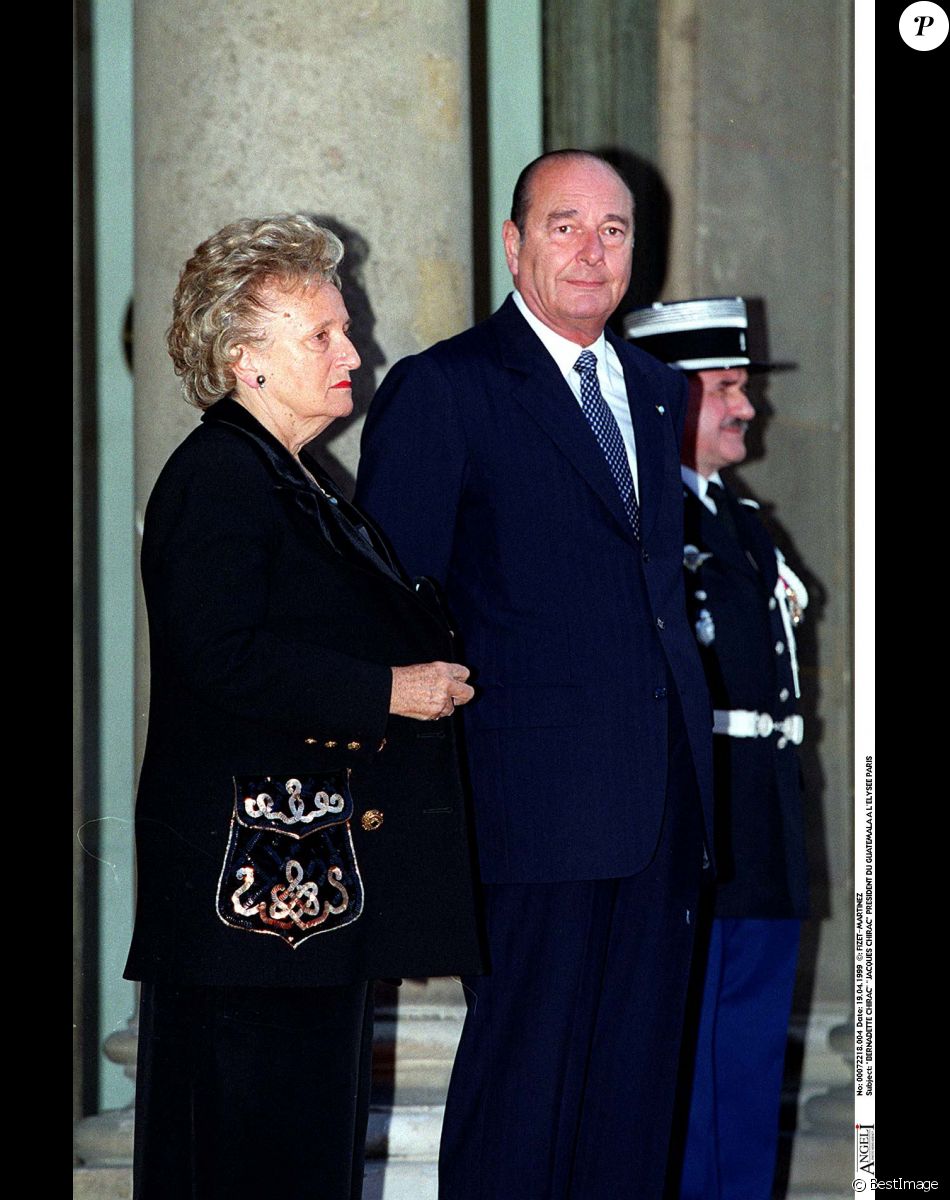 Jacques et Bernadette Chirac - Visite du président du Guatémala à Paris en 1999