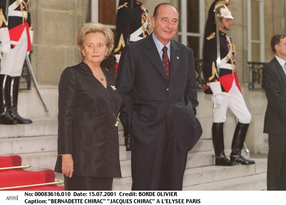 Jacques et Bernadette Chirac à l'Elysée en 2001