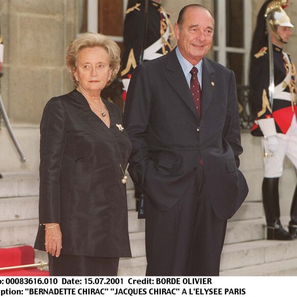 Jacques et Bernadette Chirac à l'Elysée en 2001