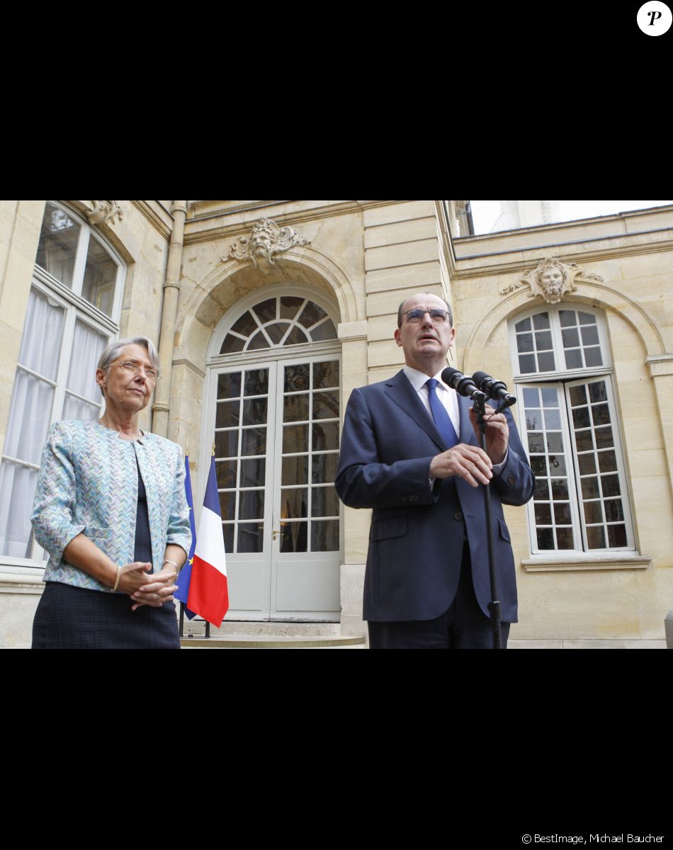 Elisabeth Borne, ministre du Travail, Jean Castex, Premier Ministre - Rencontre des partenaires sociaux à l'occasion de la Conférence du dialogue social à Matignon, Paris le 17 juillet 2020. © Michael Baucher / Panoramic / Bestimage