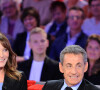 Carla Bruni-Sarkozy, Nicolas Sarkozy et Michel Drucker - Enregistrement de l'émission "Vivement Dimanche" à Paris le 30 septembre 2019. Diffusion le 06/10/2019 sur France 2 . © Guillaume Gaffiot/Bestimage 