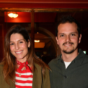 Exclusif - Juan Arbelaez et sa femme Laury Thilleman (Miss France 2011) - Générale du chanteur Amir Haddad, seul-en-scène dans la pièce "Sélectionné" mise en scène par S. Suissa au théâtre Edouard VII à Paris le 28 mars 2022. © Veeren/Bestimage