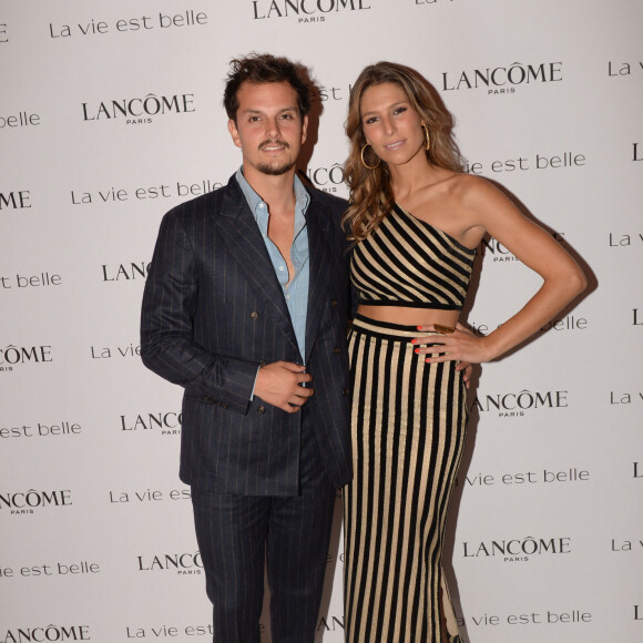 Juan Arbelaez et sa compagne Laury Thilleman (Miss France 2011) Soirée Lancôme pour célébrer la nouvelle communication du parfum Iconique "La Vie est Belle" à l'hôtel Mona Bismarck à Paris le 12 septembre 2018. © Rachid Bellak / Bestimage