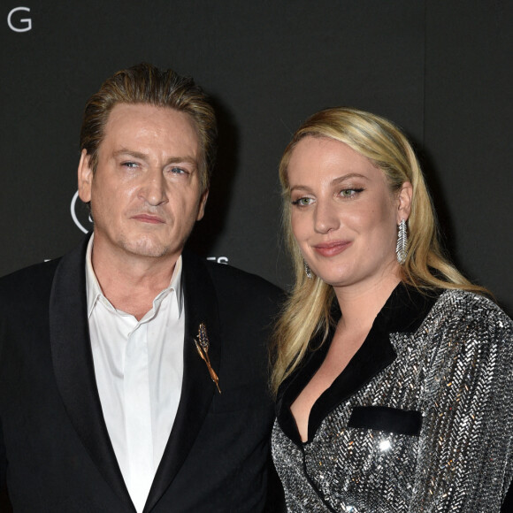 Benoît Magimel et sa femme Margot Pelletier - Photocall de la soirée "Women In Motion" par Kering au Château de la Castre lors du 75ème Festival International du Film de Cannes © Olivier Borde / Bestimage