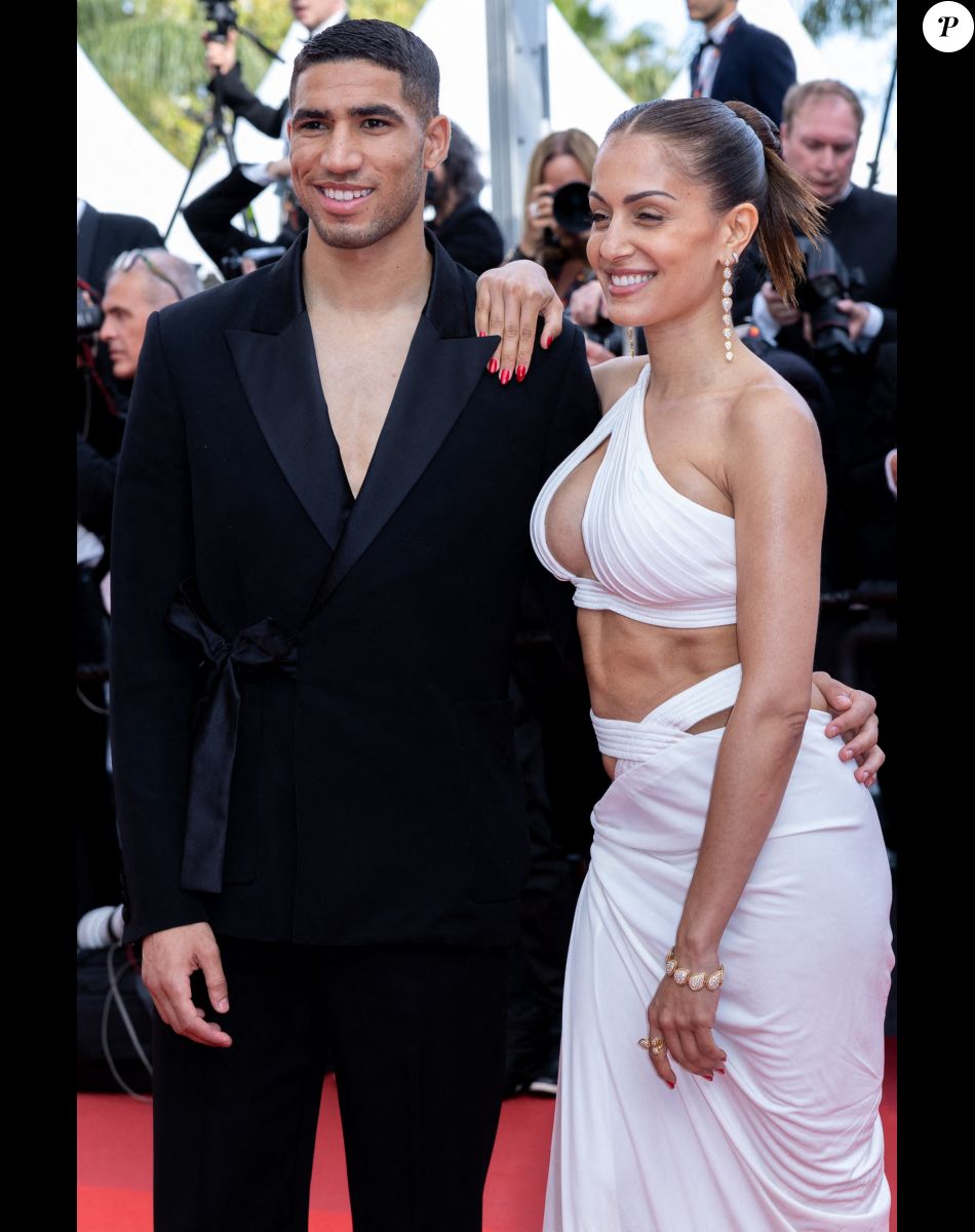Achraf Hakimi et Hiba Abouk - Montée des marches du film " L'Innocent " lors du 75ème Festival International du Film de Cannes. Le 24 mai 2022 © Olivier Borde / Bestimage
