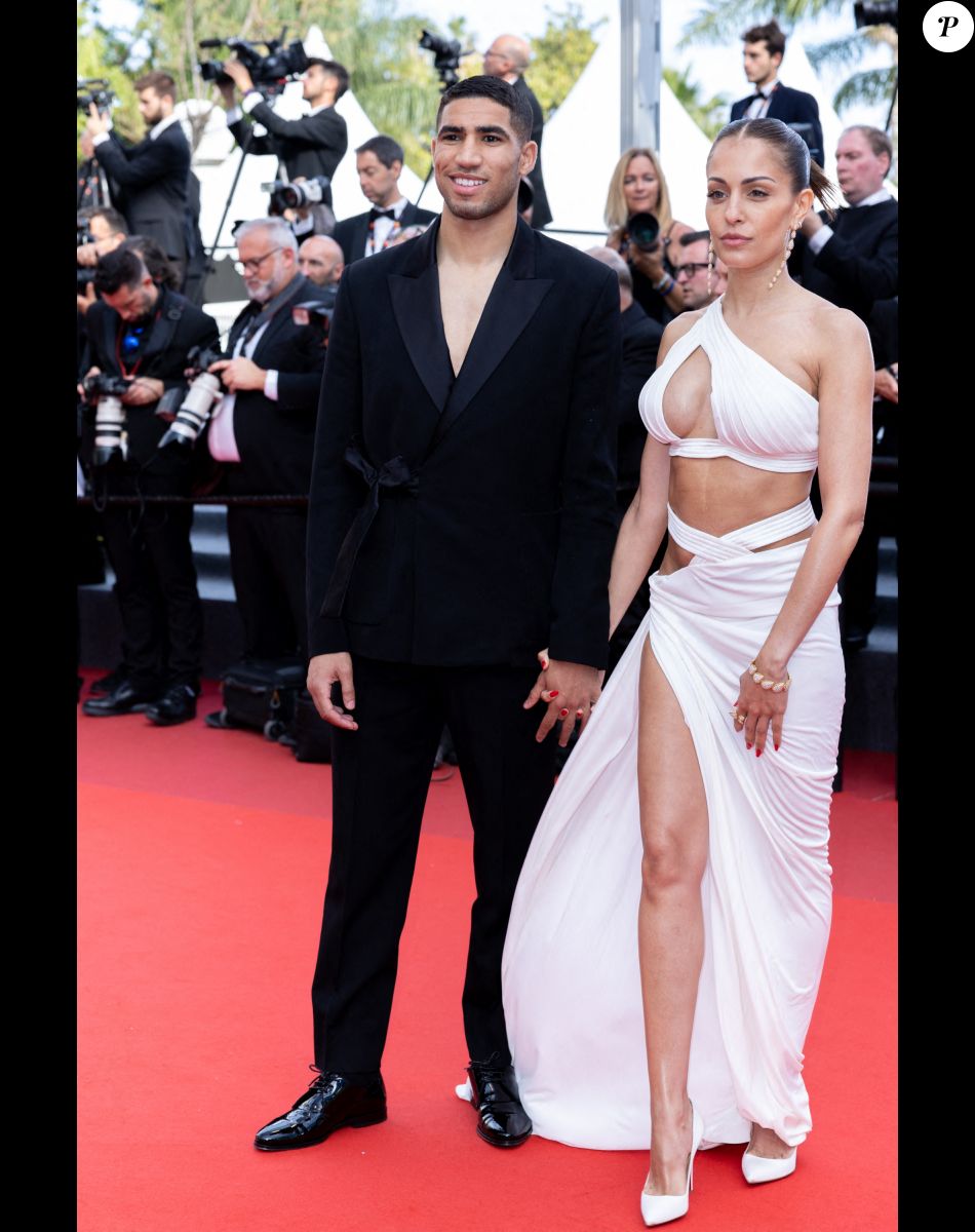 Achraf Hakimi et Hiba Abouk - Montée des marches du film " L'Innocent " lors du 75ème Festival International du Film de Cannes. Le 24 mai 2022 © Olivier Borde / Bestimage