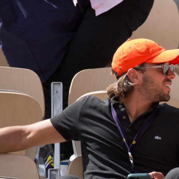 Maëva Coucke (Miss France 2018) et son compagnon François Bonifaci - People dans les tribunes lors des Internationaux de France de tennis de Roland Garros à Paris, France, le 25 mai 2022.