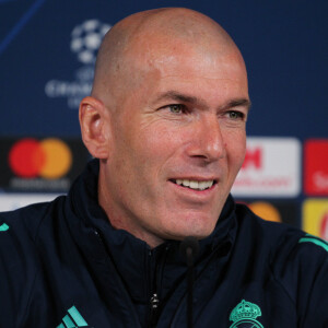 Zinedine Zidane, entraineur du Real Madrid, lors d'une conférence de presse à Madrid © Irina R. H/AFP7 via ZUMA Wire / Bestimage 