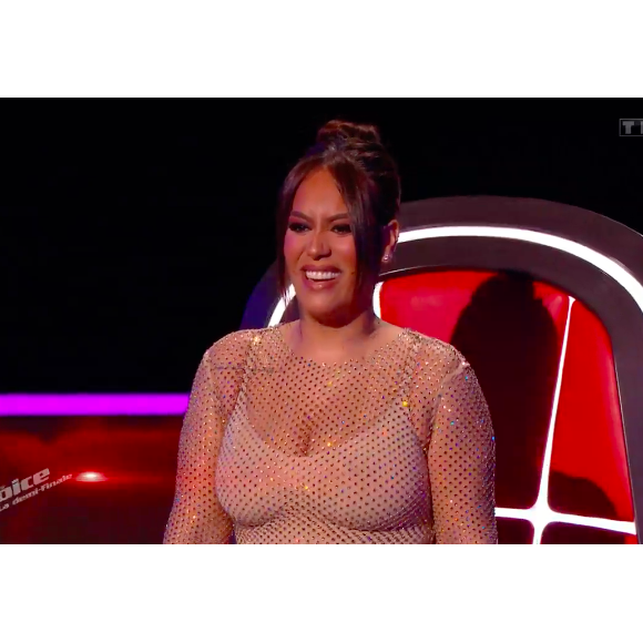 La coach Amel Bent lors des demi-finales de The Voice sur TF1, étincelante !