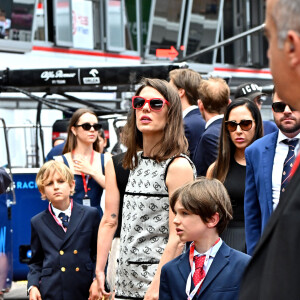 Charlotte Casiraghi et son fils Raphaël Elmaleh - La famille de Monaco assiste au Grand Prix de F1 de Monaco, le 28 mai 2022. © Bruno BebertBestimage 