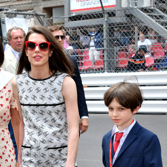 Charlotte Casiraghi et son fils Raphaël Elmaleh - La famille de Monaco assiste au Grand Prix de F1 de Monaco, le 28 mai 2022. © Bruno BebertBestimage 